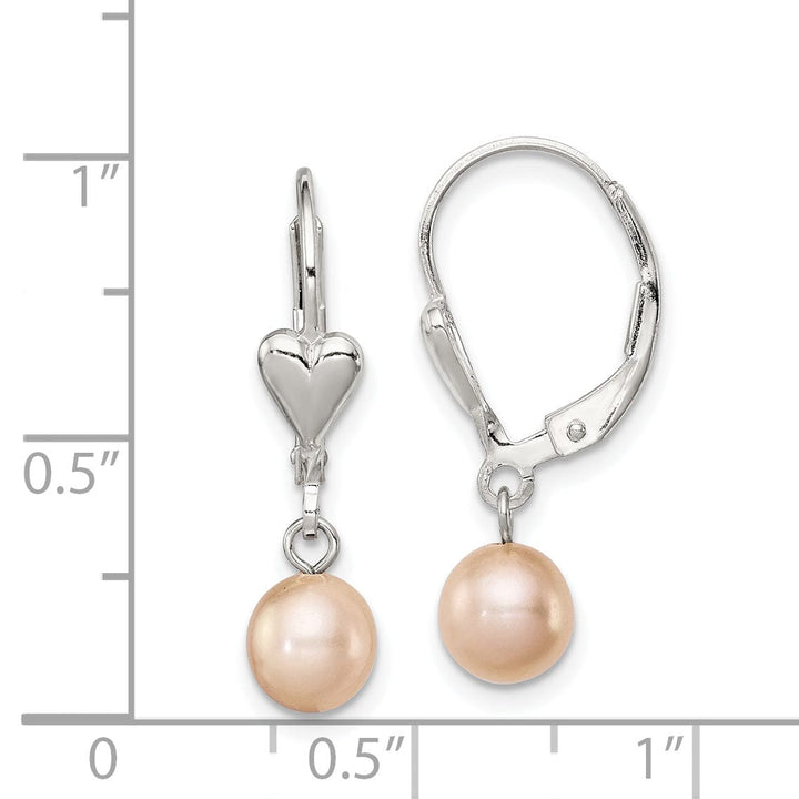 Lovely Rita's Earrings Silver Pink Pearl Dangle Leverback Earrings