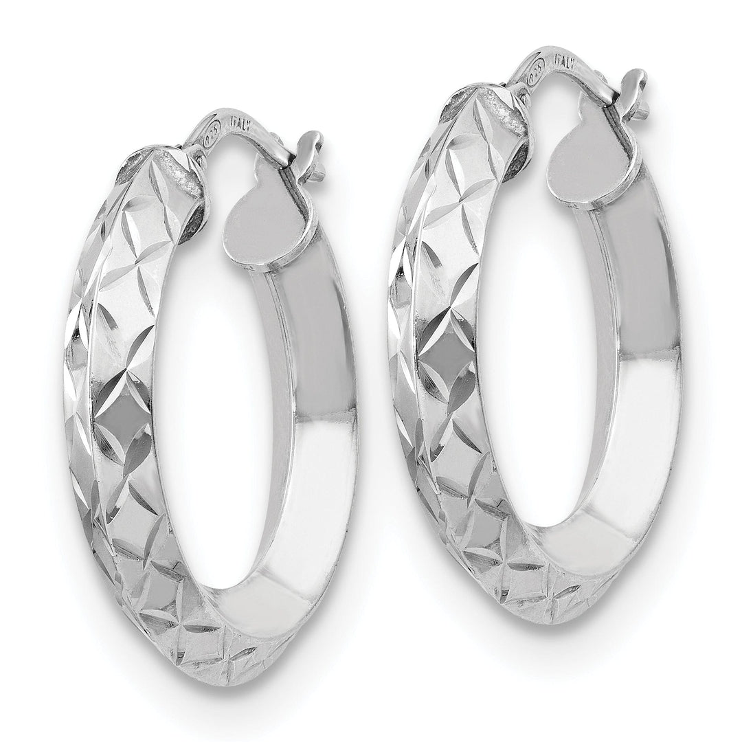 Lovely Rita's Earrings Silver Polish Diamond Cut Hoop Earrings