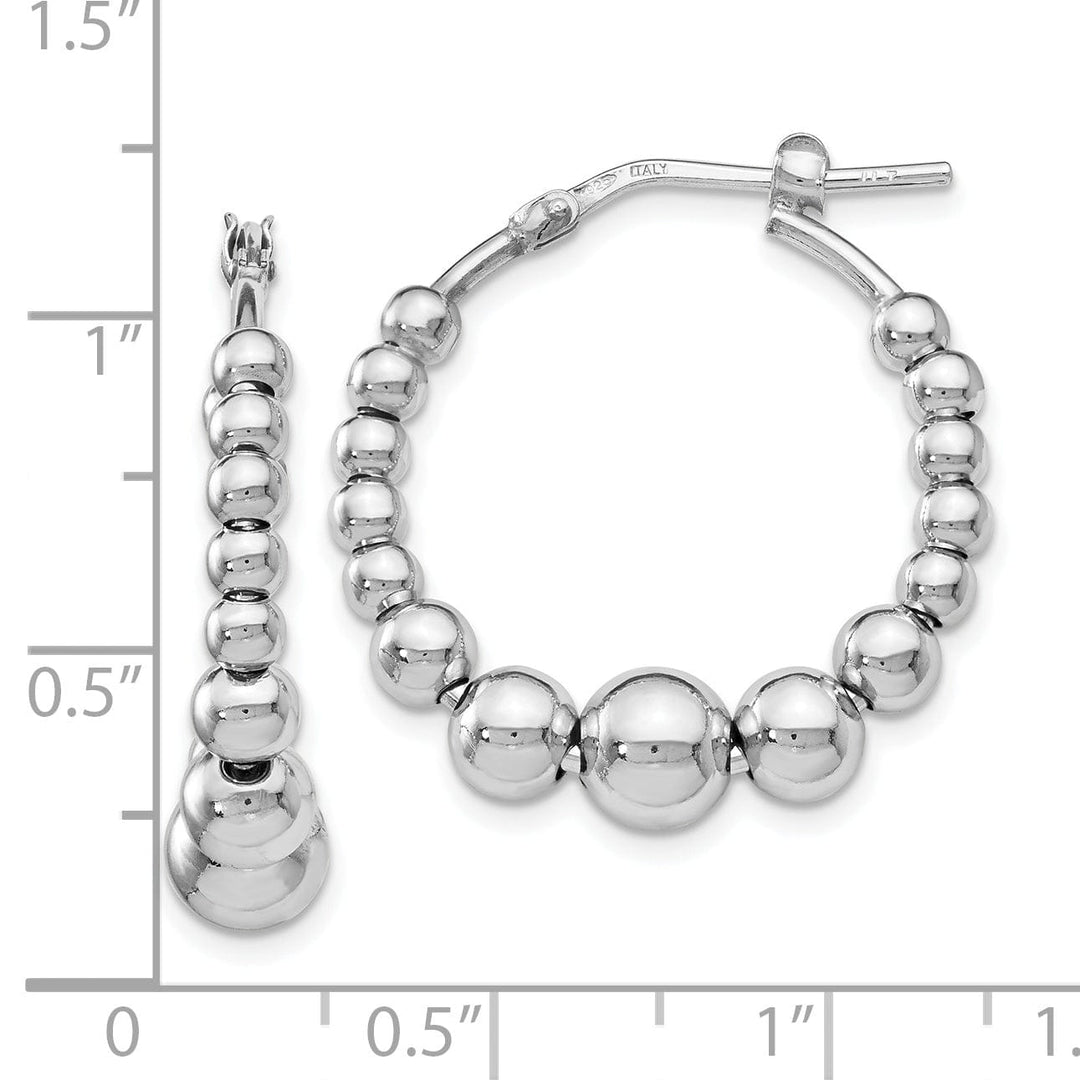 Lovely Rita's Earrings Silver Polished Beaded Hoop Earrings