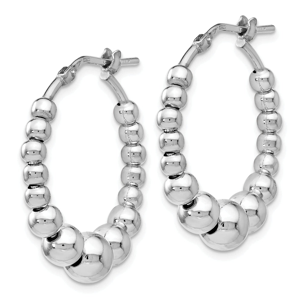 Lovely Rita's Earrings Silver Polished Beaded Hoop Earrings