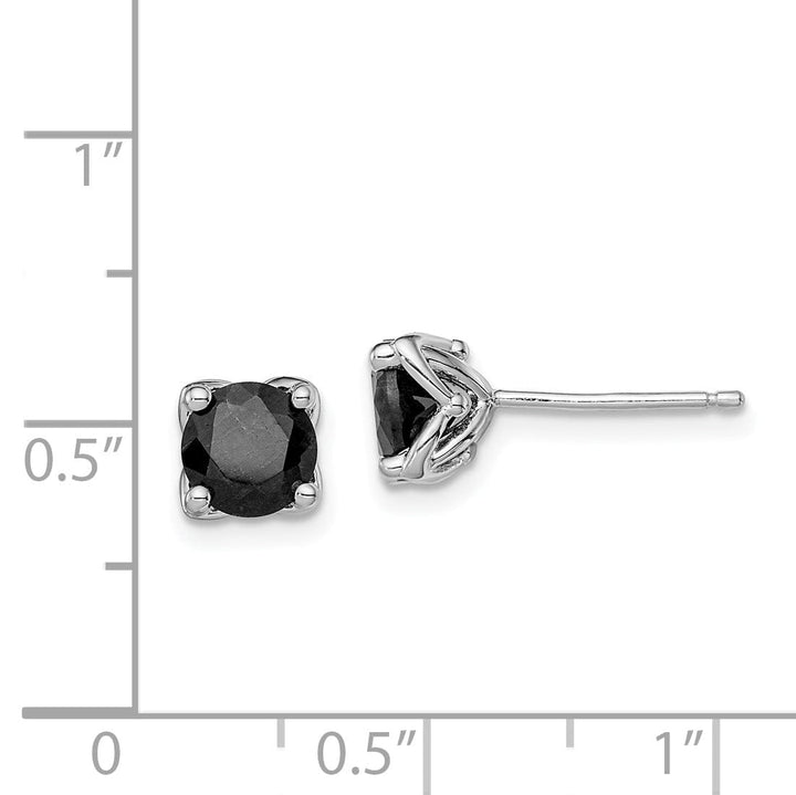 Lovely Rita's Earrings Silver Polished Black Sapphire Post Earrings