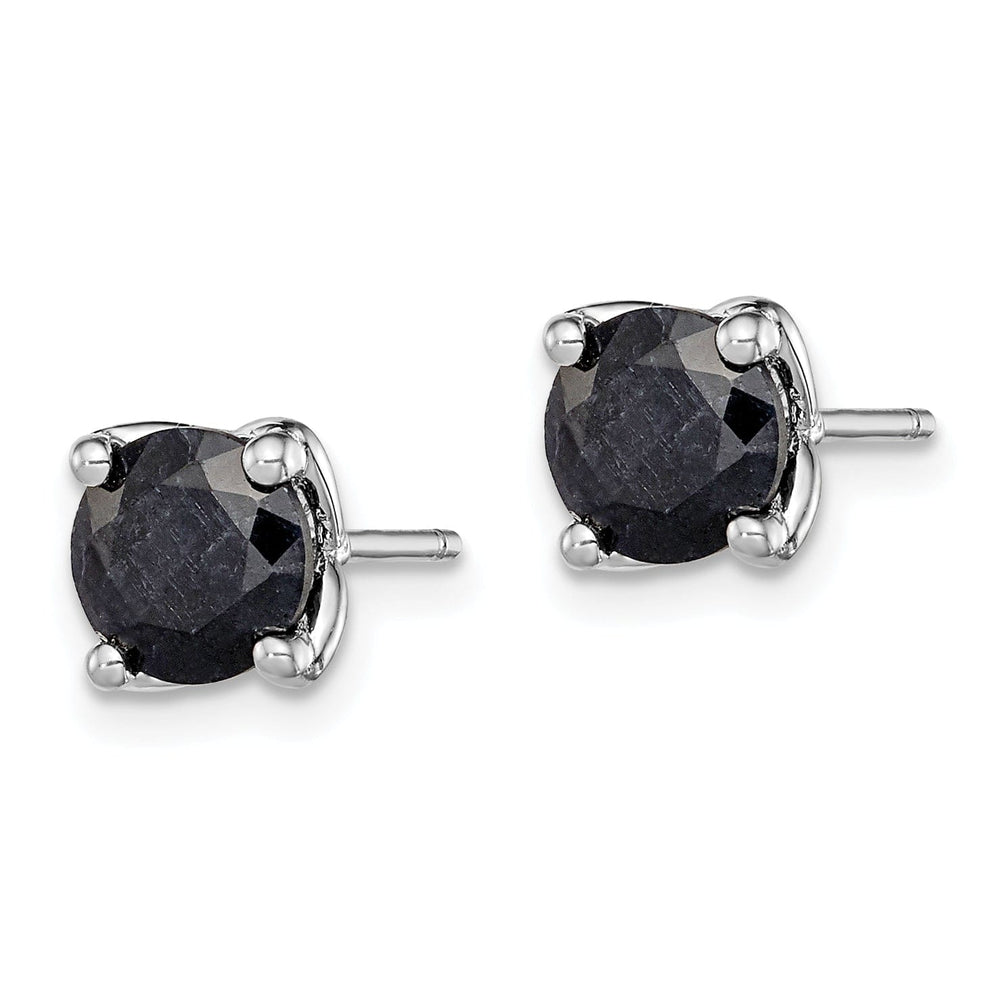 Lovely Rita's Earrings Silver Polished Black Sapphire Post Earrings