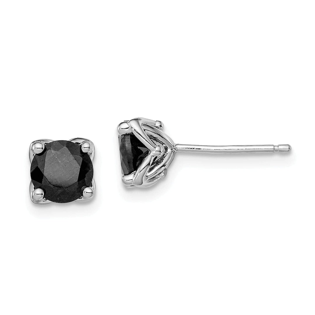 Lovely Rita's Earrings Silver Polished Black Sapphire Post Earrings
