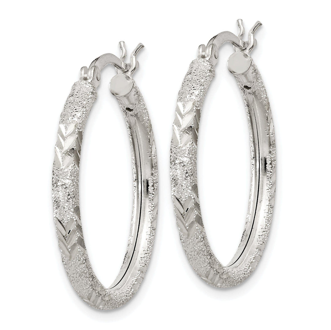 Lovely Rita's Earrings Silver Polished D.C Hollow Hinged Hoop Earrings