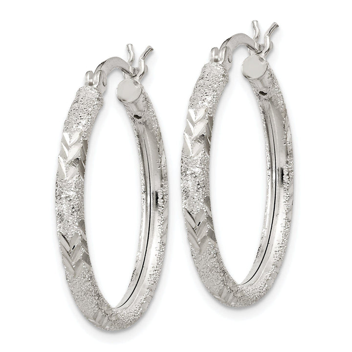 Lovely Rita's Earrings Silver Polished D.C Hollow Hinged Hoop Earrings