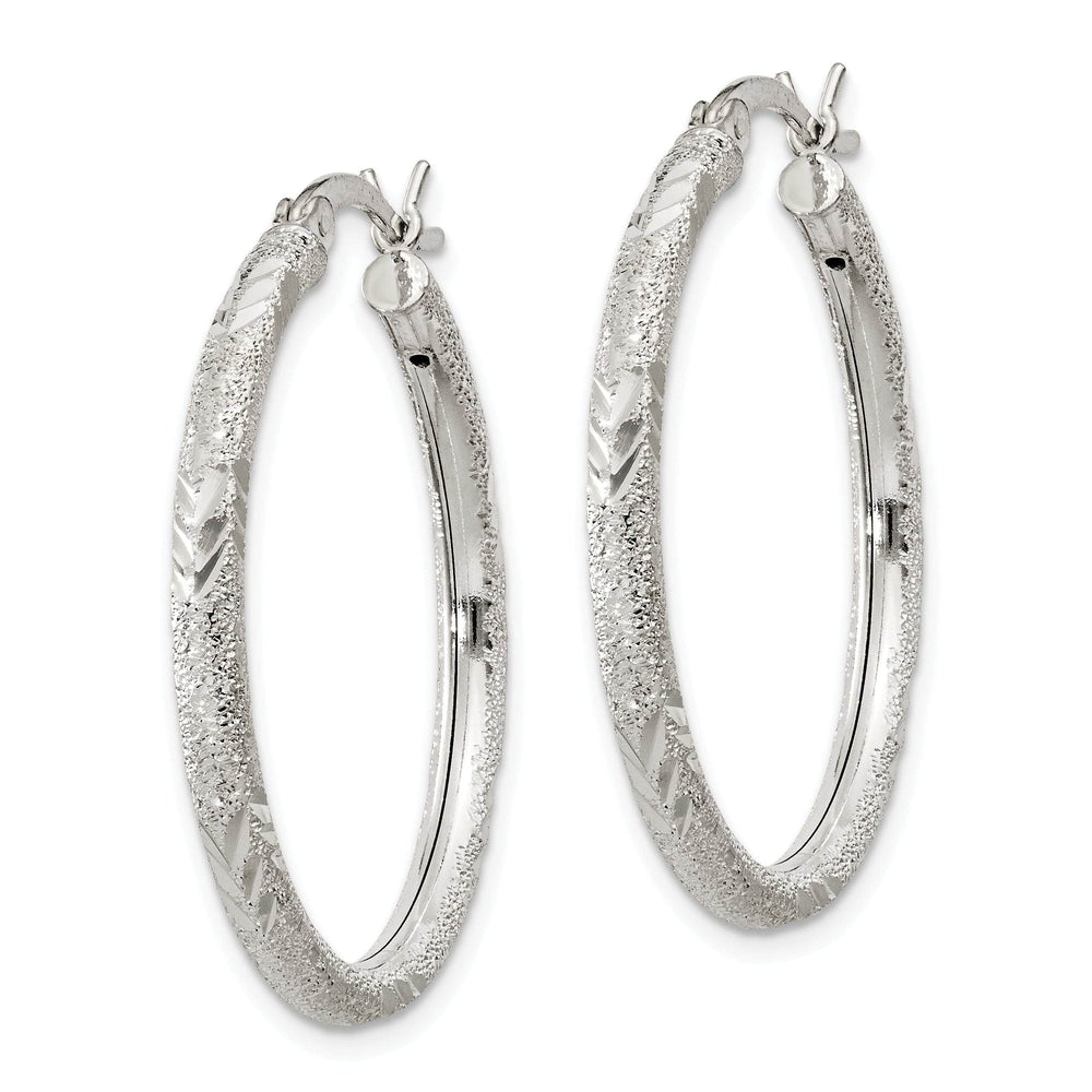 Lovely Rita's Earrings Silver Polished D.C Hollow Hinged Hoop Earrings