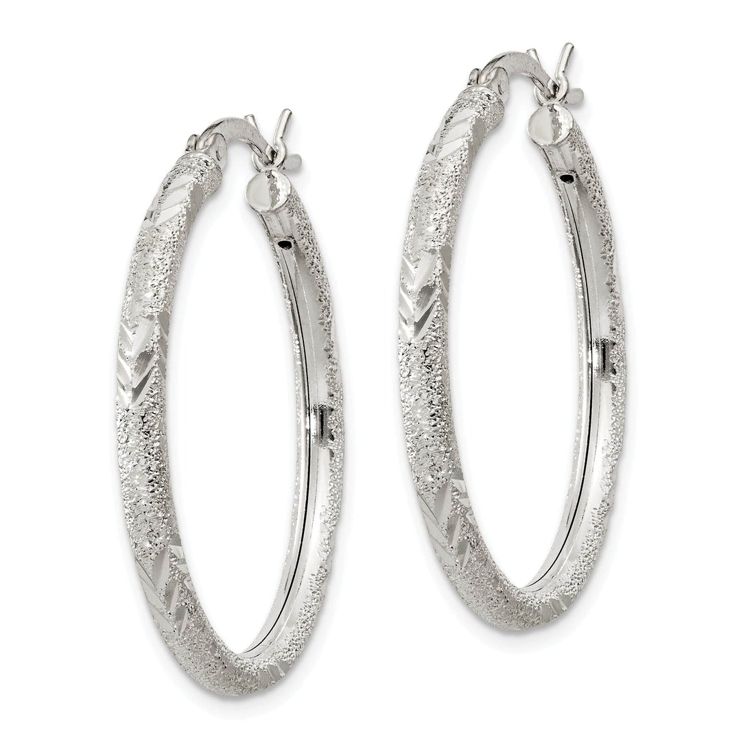 Lovely Rita's Earrings Silver Polished D.C Hollow Hinged Hoop Earrings