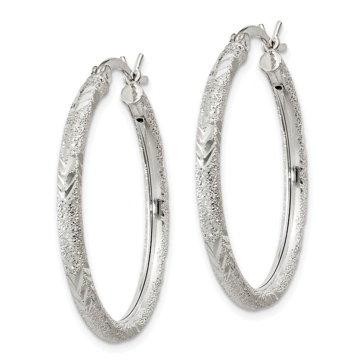 Lovely Rita's Earrings Silver Polished D.C Hollow Hinged Hoop Earrings