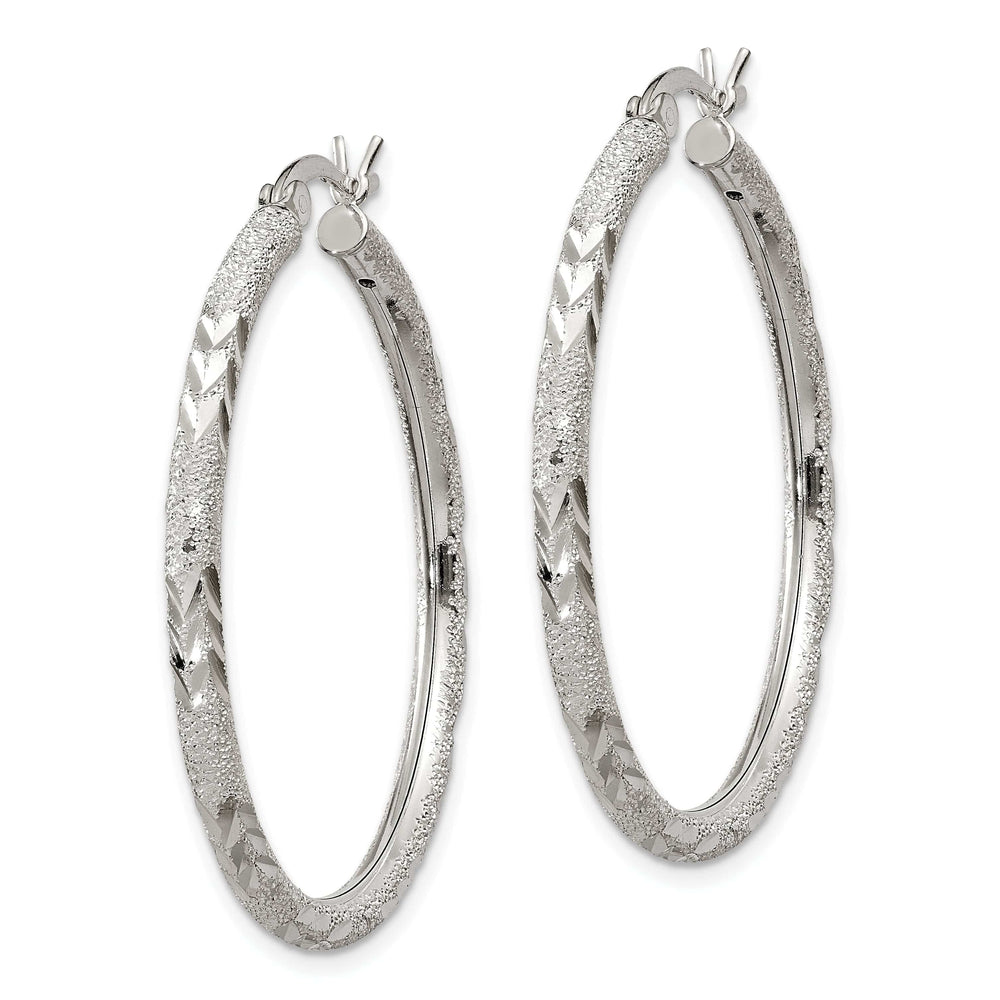 Lovely Rita's Earrings Silver Polished D.C Hollow Hinged Hoop Earrings