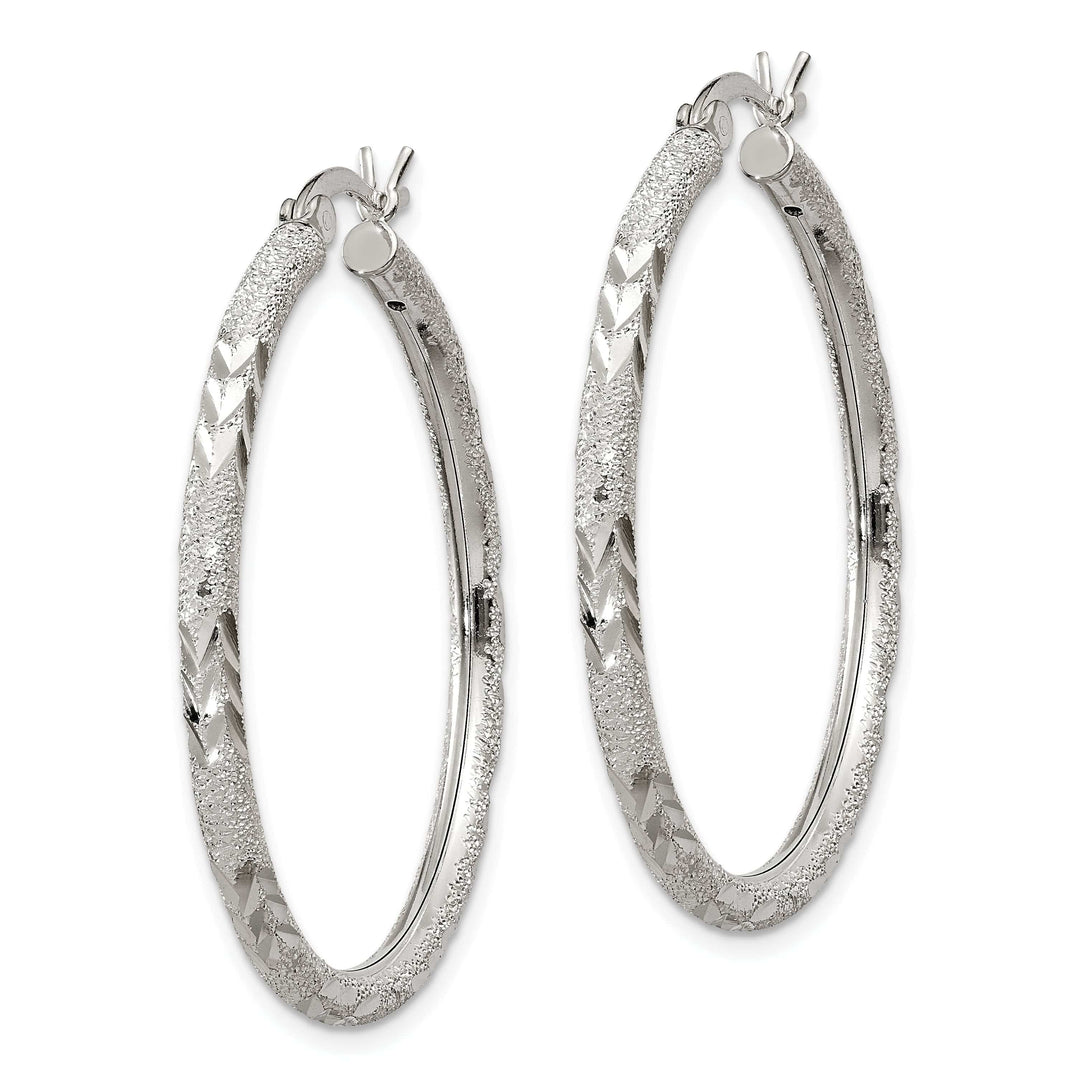 Lovely Rita's Earrings Silver Polished D.C Hollow Hinged Hoop Earrings