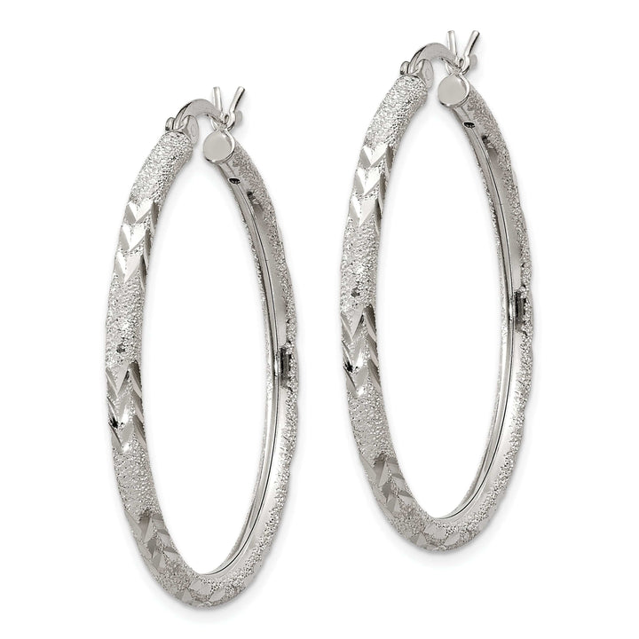 Lovely Rita's Earrings Silver Polished D.C Hollow Hinged Hoop Earrings