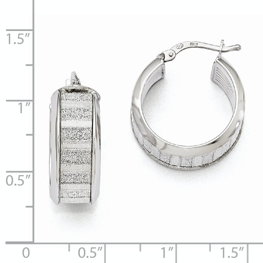 Lovely Rita's Earrings Silver Polished Glimmer Infused Hoop Earrings