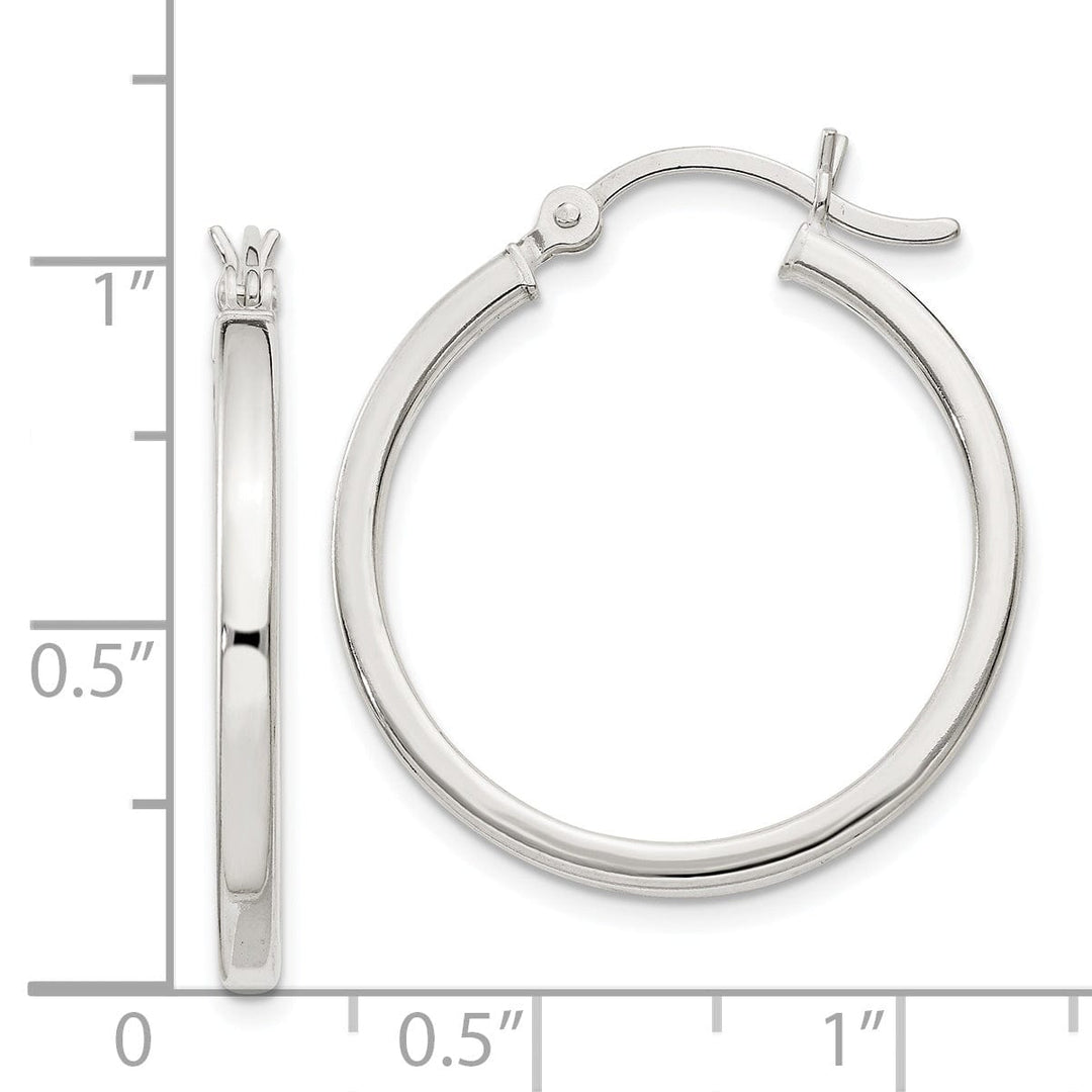 Lovely Rita's Earrings Silver Polished Hollow Hoop Hinged Back Earring
