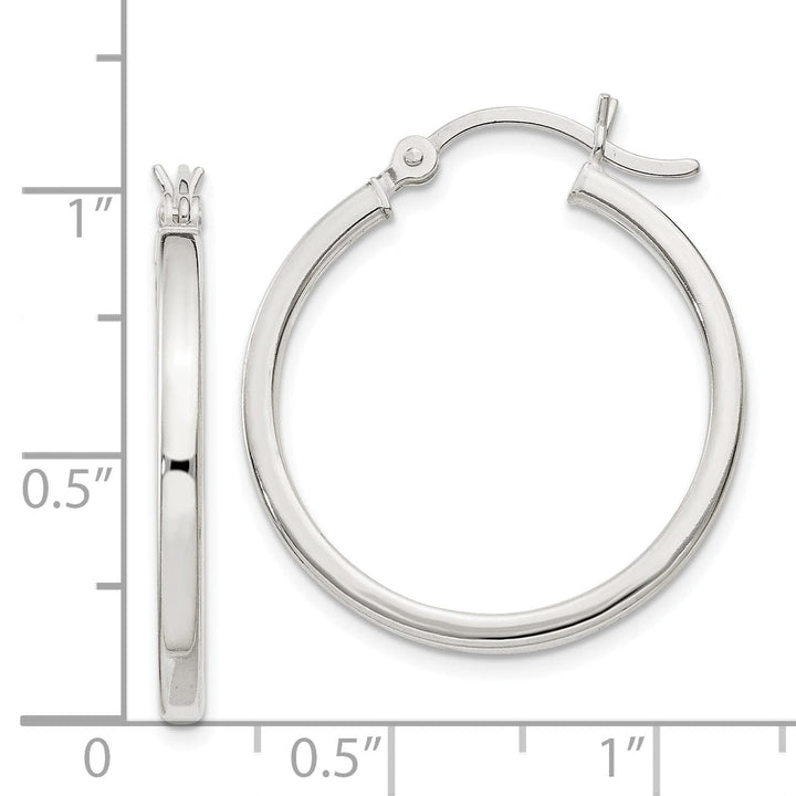 Lovely Rita's Earrings Silver Polished Hollow Hoop Hinged Back Earring
