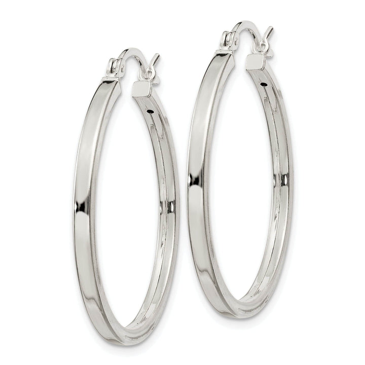 Lovely Rita's Earrings Silver Polished Hollow Hoop Hinged Back Earring
