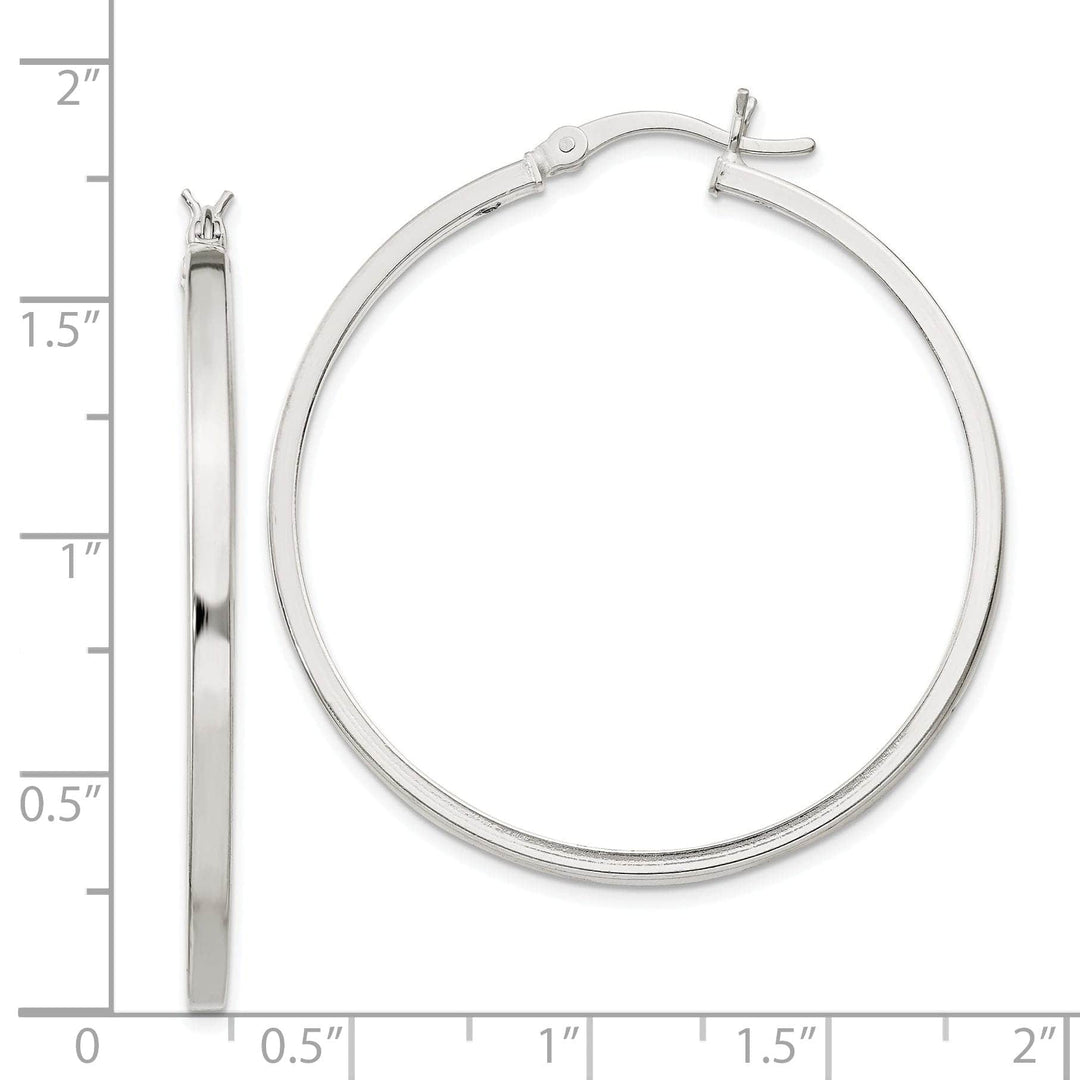 Lovely Rita's Earrings Silver Polished Hollow Hoop Hinged Back Earring