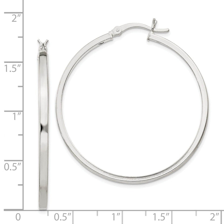 Lovely Rita's Earrings Silver Polished Hollow Hoop Hinged Back Earring