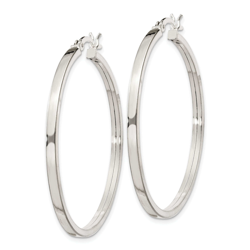 Lovely Rita's Earrings Silver Polished Hollow Hoop Hinged Back Earring