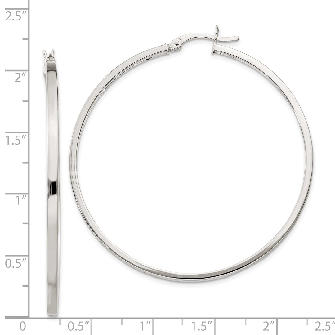 Lovely Rita's Earrings Silver Polished Hollow Hoop Hinged Back Earring