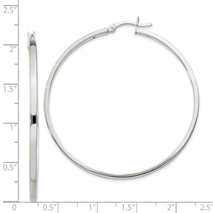 Lovely Rita's Earrings Silver Polished Hollow Hoop Hinged Back Earring