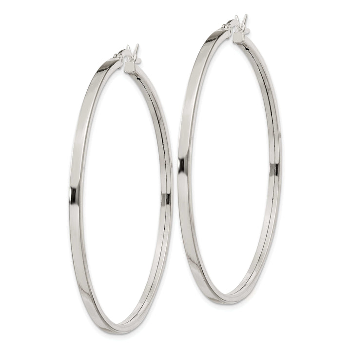 Lovely Rita's Earrings Silver Polished Hollow Hoop Hinged Back Earring