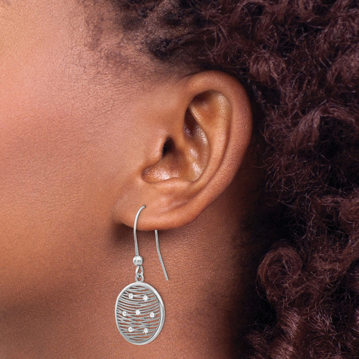 Lovely Rita's Earrings Silver Polished Preciosa Crystal Dangle Earrings