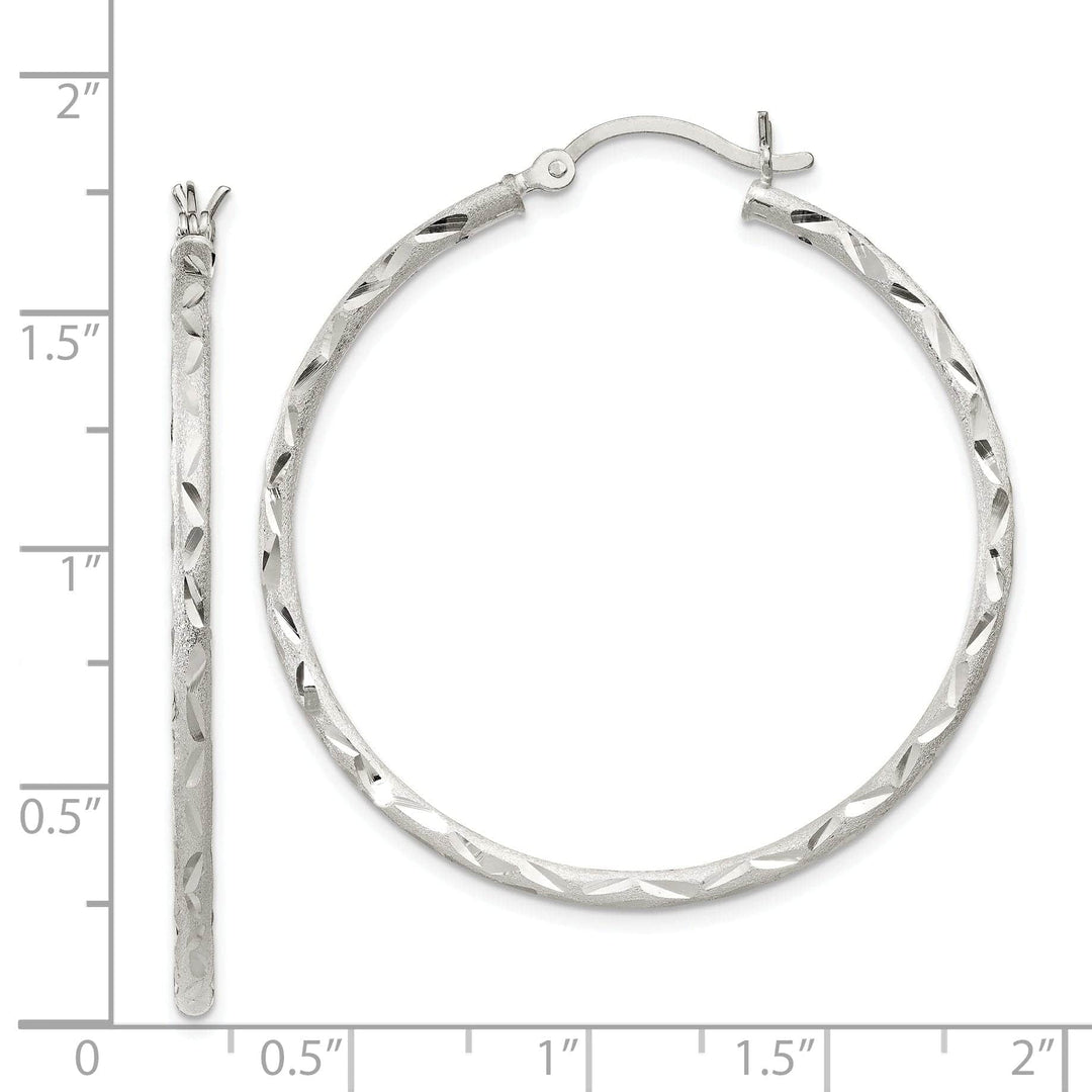 Lovely Rita's Earrings Silver Polished Satin Hinged Hoop Earrings