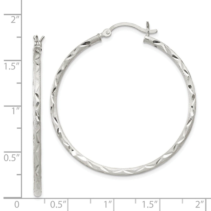 Lovely Rita's Earrings Silver Polished Satin Hinged Hoop Earrings