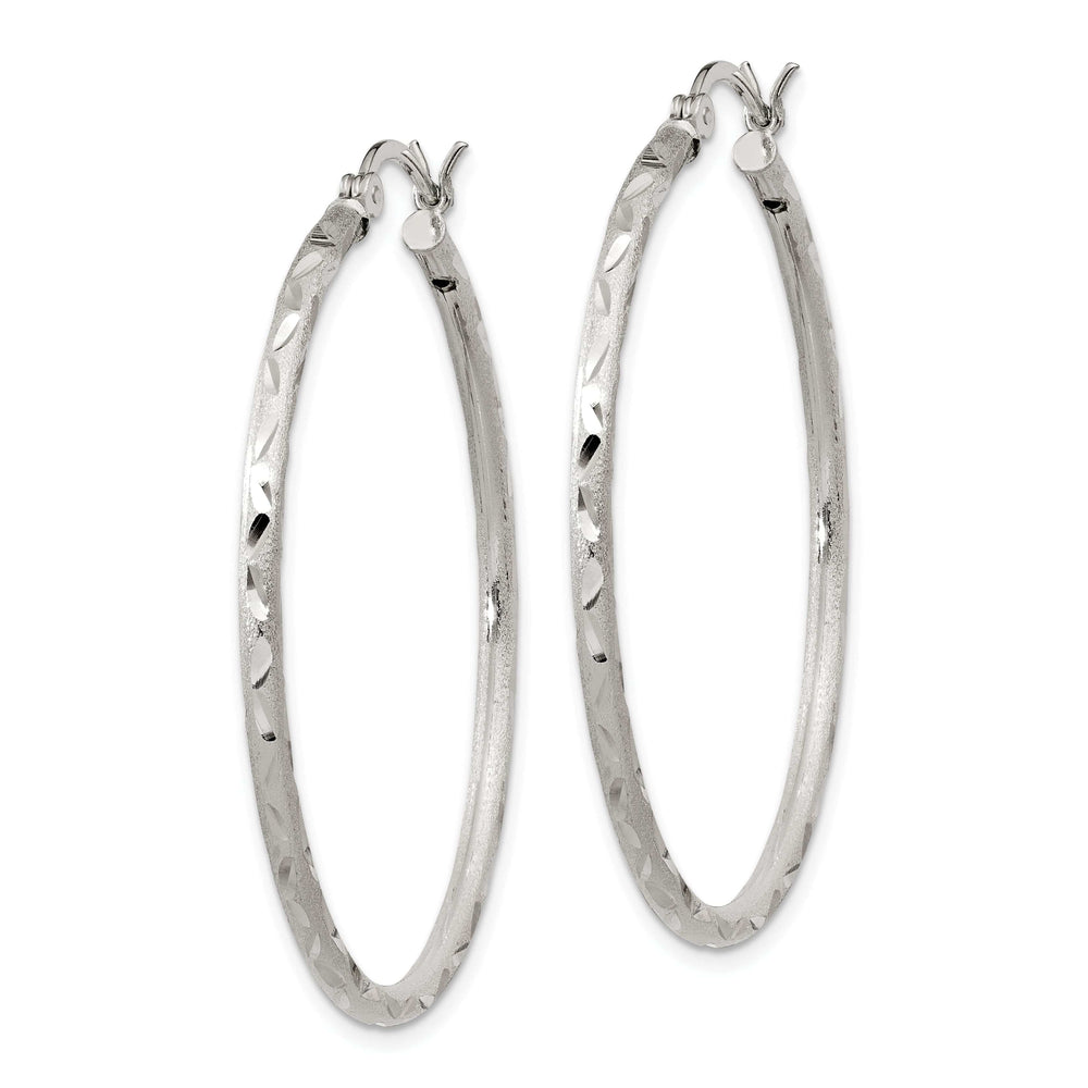 Lovely Rita's Earrings Silver Polished Satin Hinged Hoop Earrings