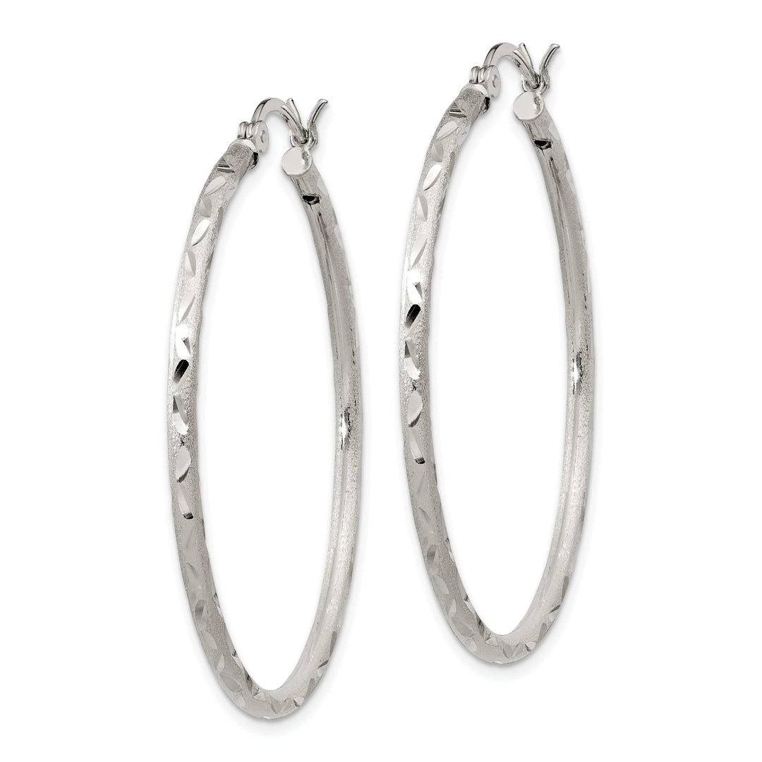 Lovely Rita's Earrings Silver Polished Satin Hinged Hoop Earrings