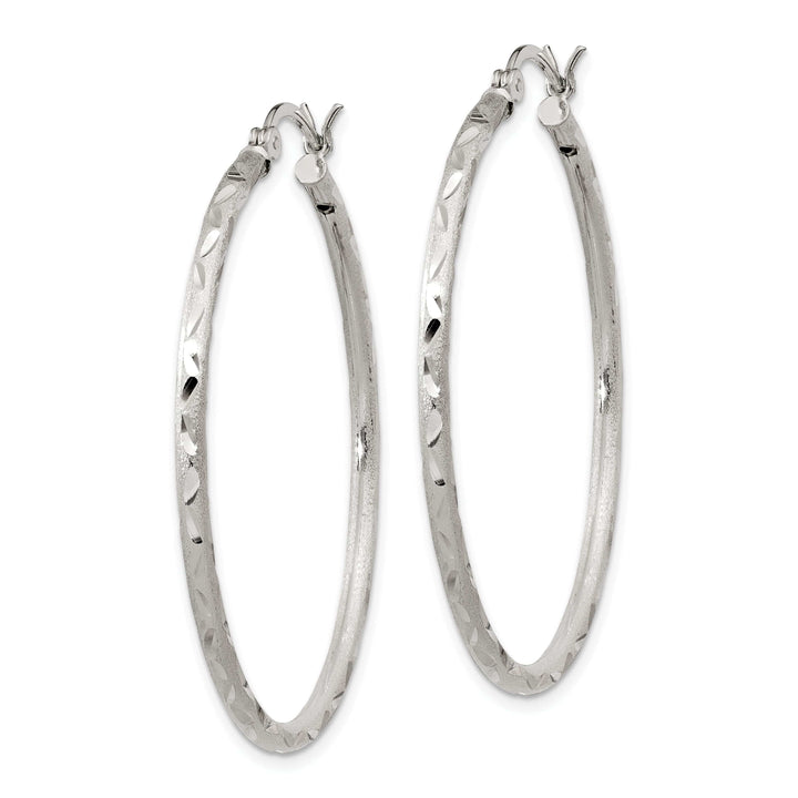 Lovely Rita's Earrings Silver Polished Satin Hinged Hoop Earrings