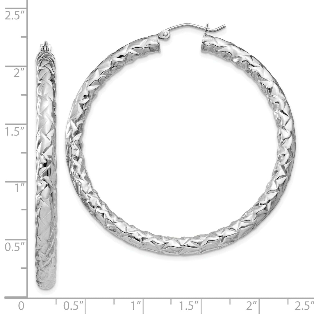 Lovely Rita's Earrings Silver Polished Textured Hinged Hoop Earrings