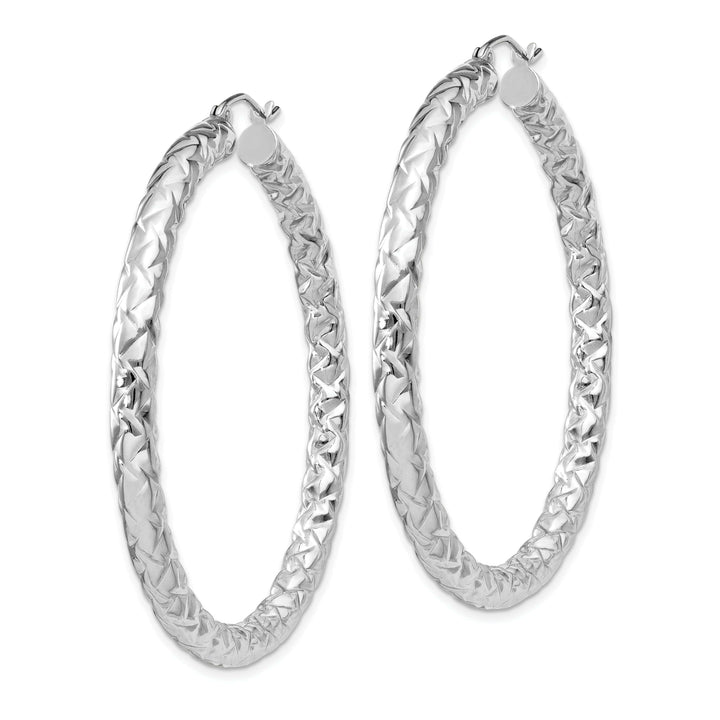 Lovely Rita's Earrings Silver Polished Textured Hinged Hoop Earrings