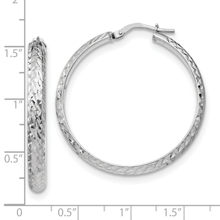 Lovely Rita's Earrings Silver Polished Textured Hoop Earrings