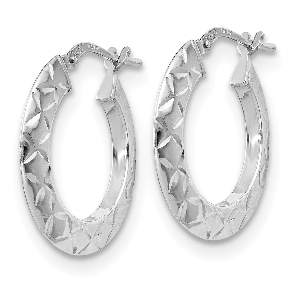 Lovely Rita's Earrings Silver Polished Textured Hoop Earrings