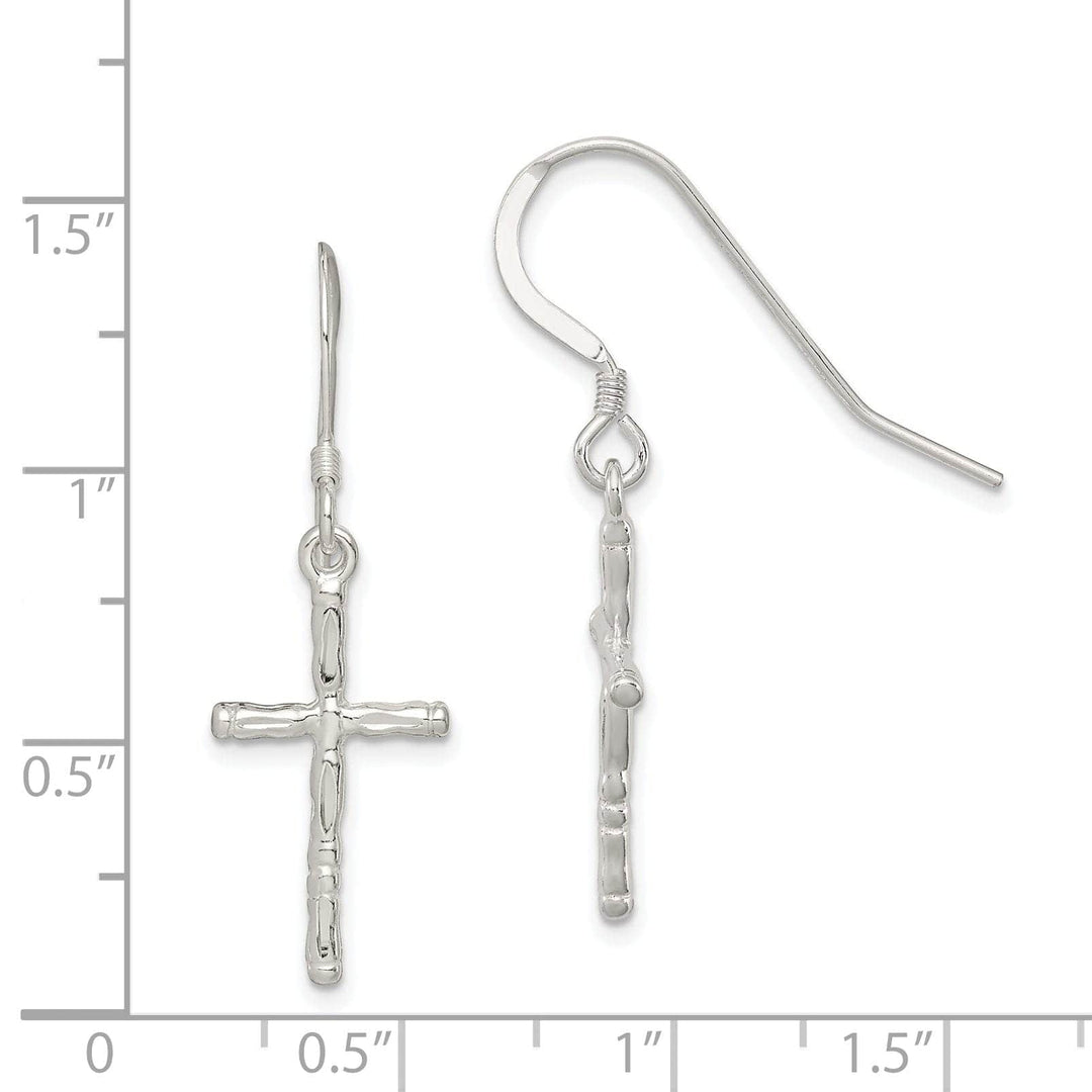 Lovely Rita's Earrings Silver Polished Twisted Cross Dangle Earrings