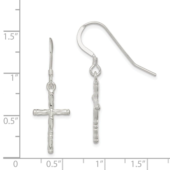 Lovely Rita's Earrings Silver Polished Twisted Cross Dangle Earrings