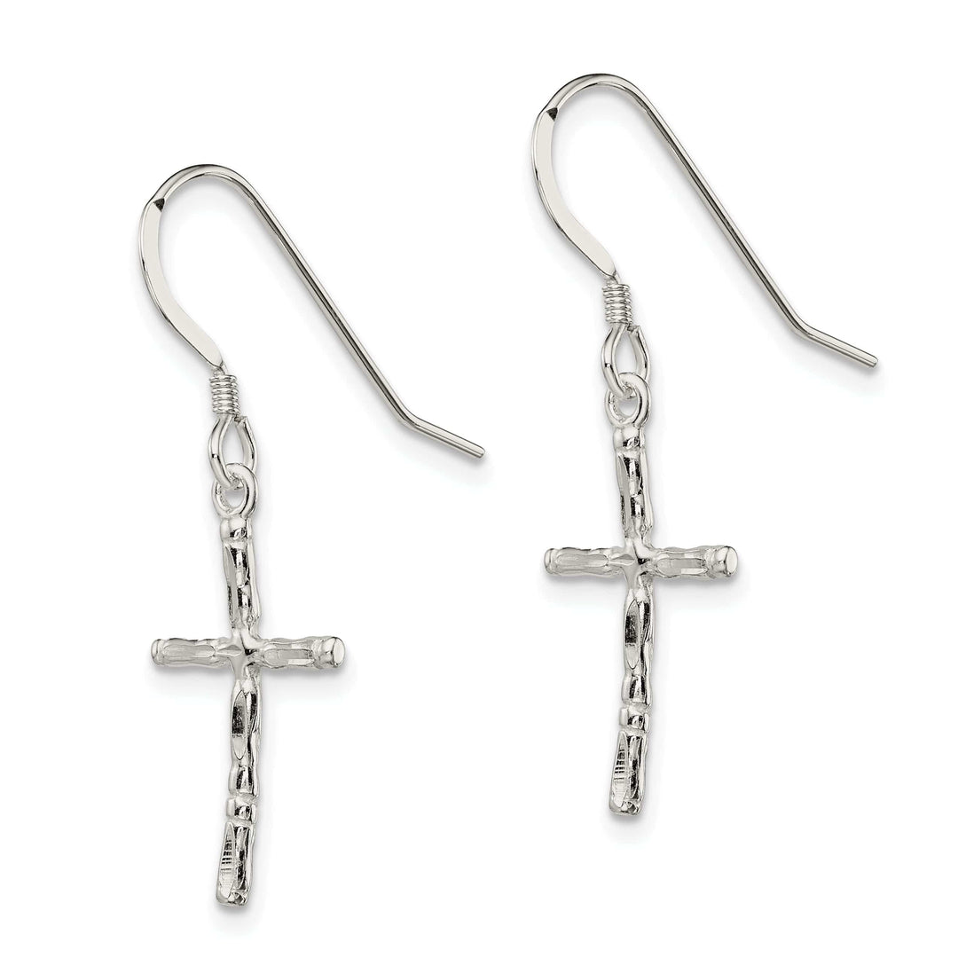 Lovely Rita's Earrings Silver Polished Twisted Cross Dangle Earrings
