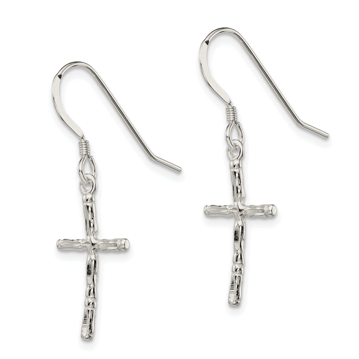 Lovely Rita's Earrings Silver Polished Twisted Cross Dangle Earrings