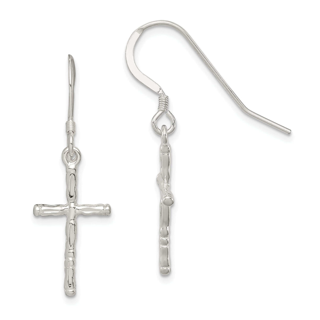 Lovely Rita's Earrings Silver Polished Twisted Cross Dangle Earrings