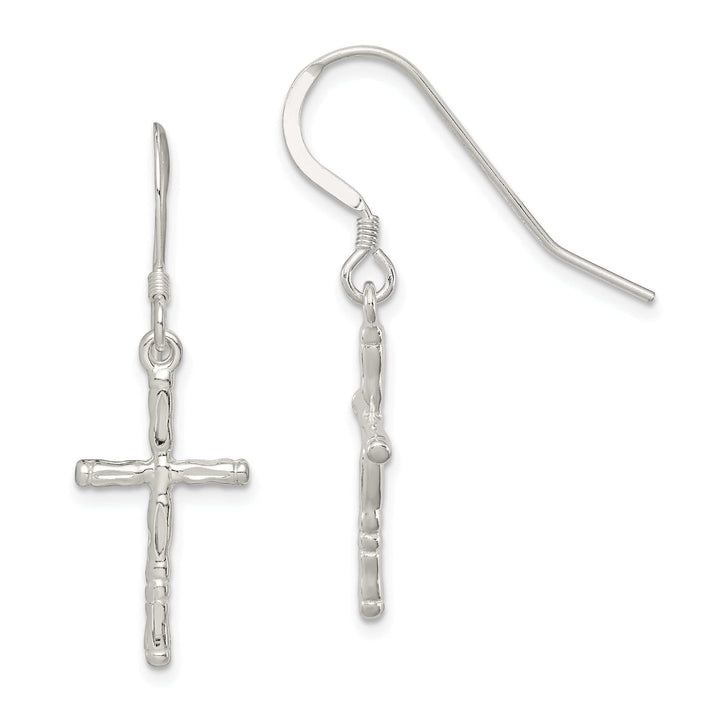 Lovely Rita's Earrings Silver Polished Twisted Cross Dangle Earrings