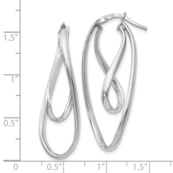 Lovely Rita's Earrings Silver Polished Twisted Oval Hoop Earrings