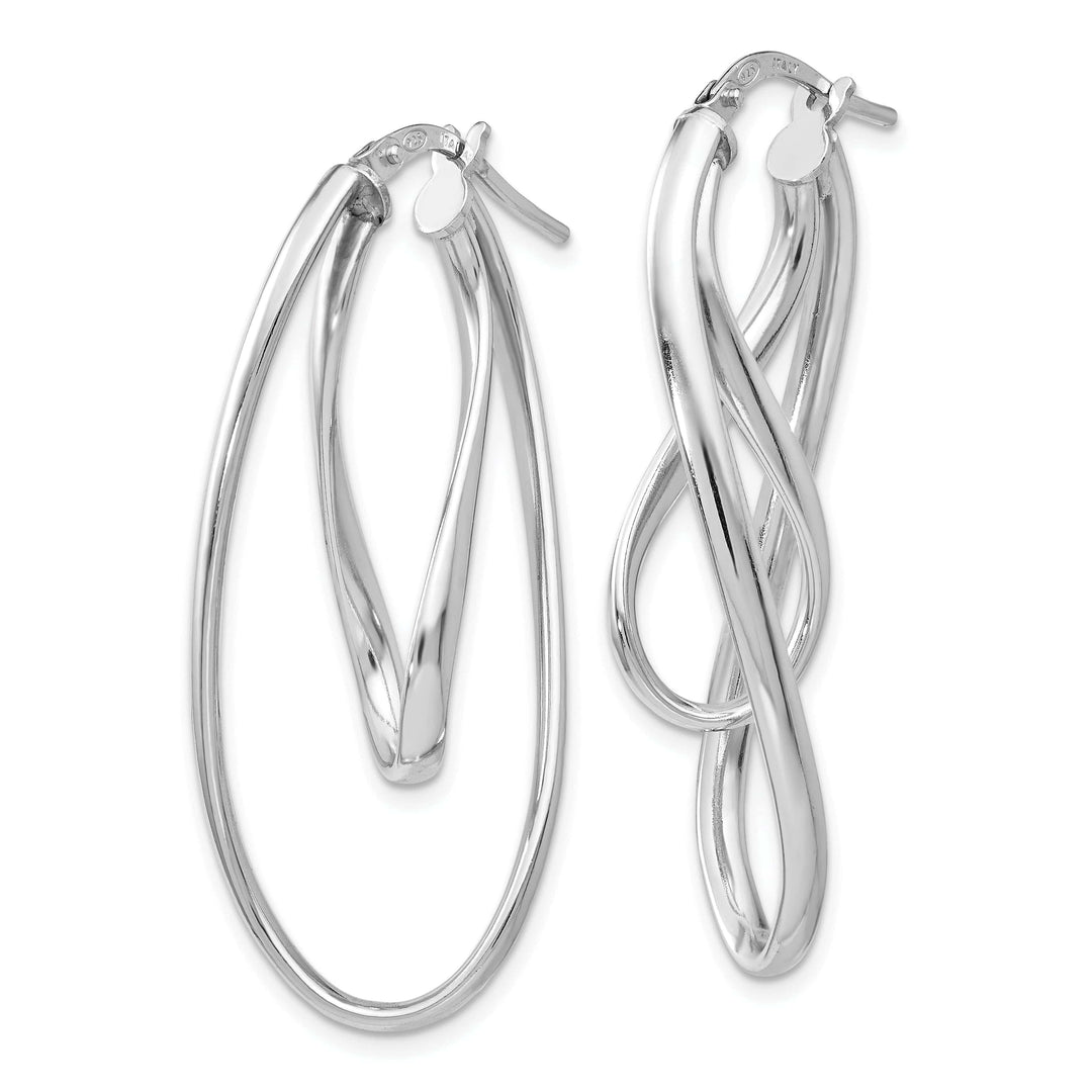 Lovely Rita's Earrings Silver Polished Twisted Oval Hoop Earrings