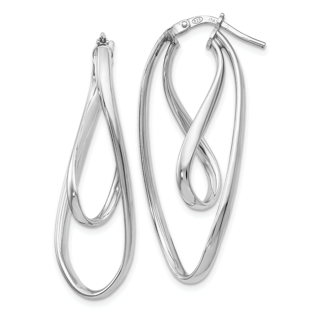 Lovely Rita's Earrings Silver Polished Twisted Oval Hoop Earrings