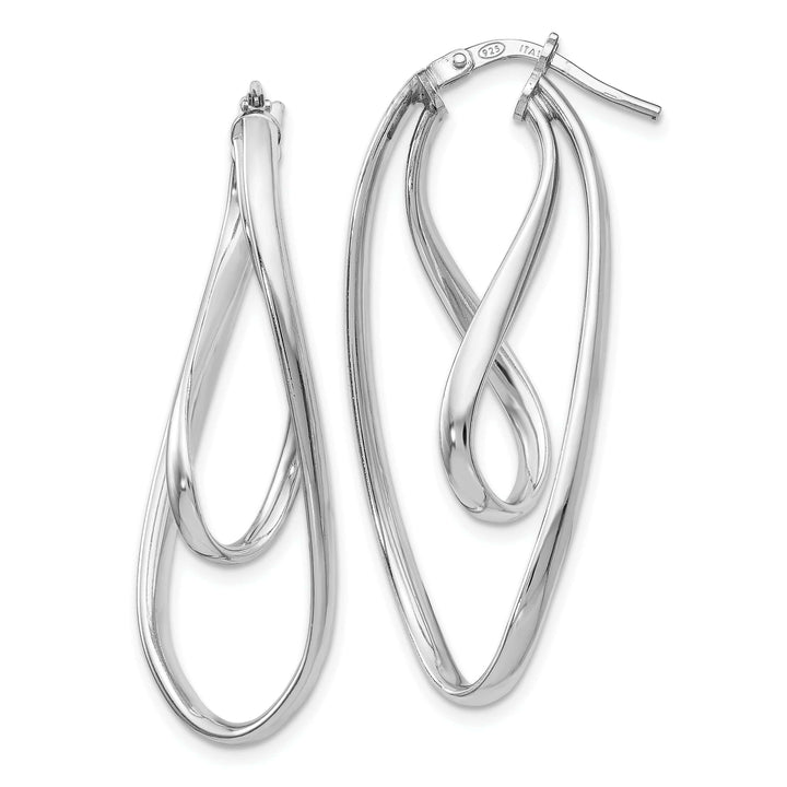 Lovely Rita's Earrings Silver Polished Twisted Oval Hoop Earrings