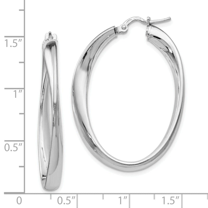 Lovely Rita's Earrings Silver Polished Twisted Oval Hoop Earrings