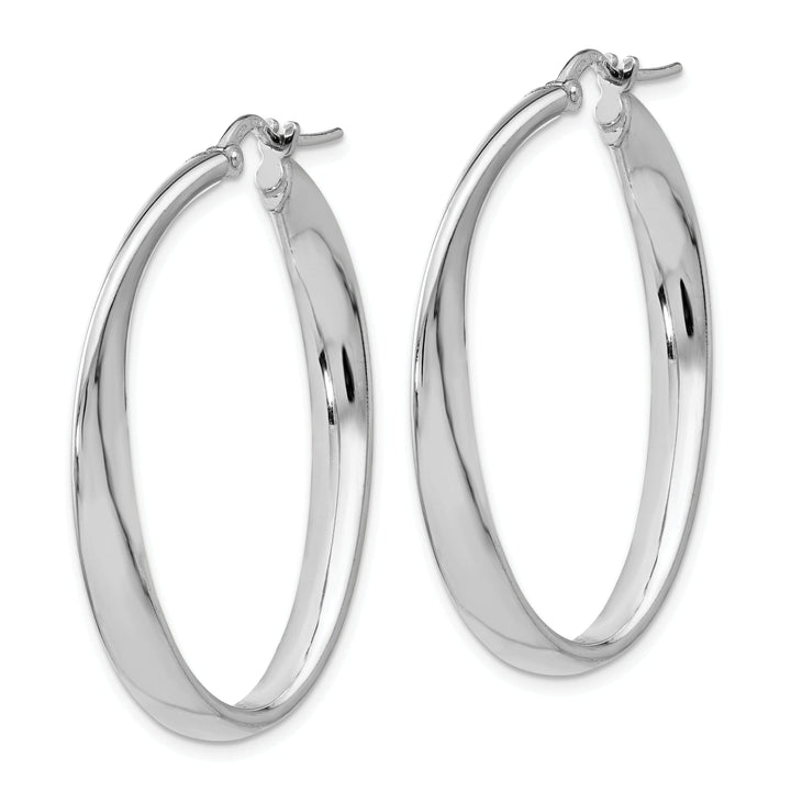 Lovely Rita's Earrings Silver Polished Twisted Oval Hoop Earrings