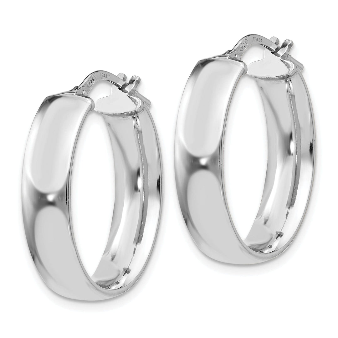 Lovely Rita's Earrings Silver Rhodium Oval Hoop Earrings