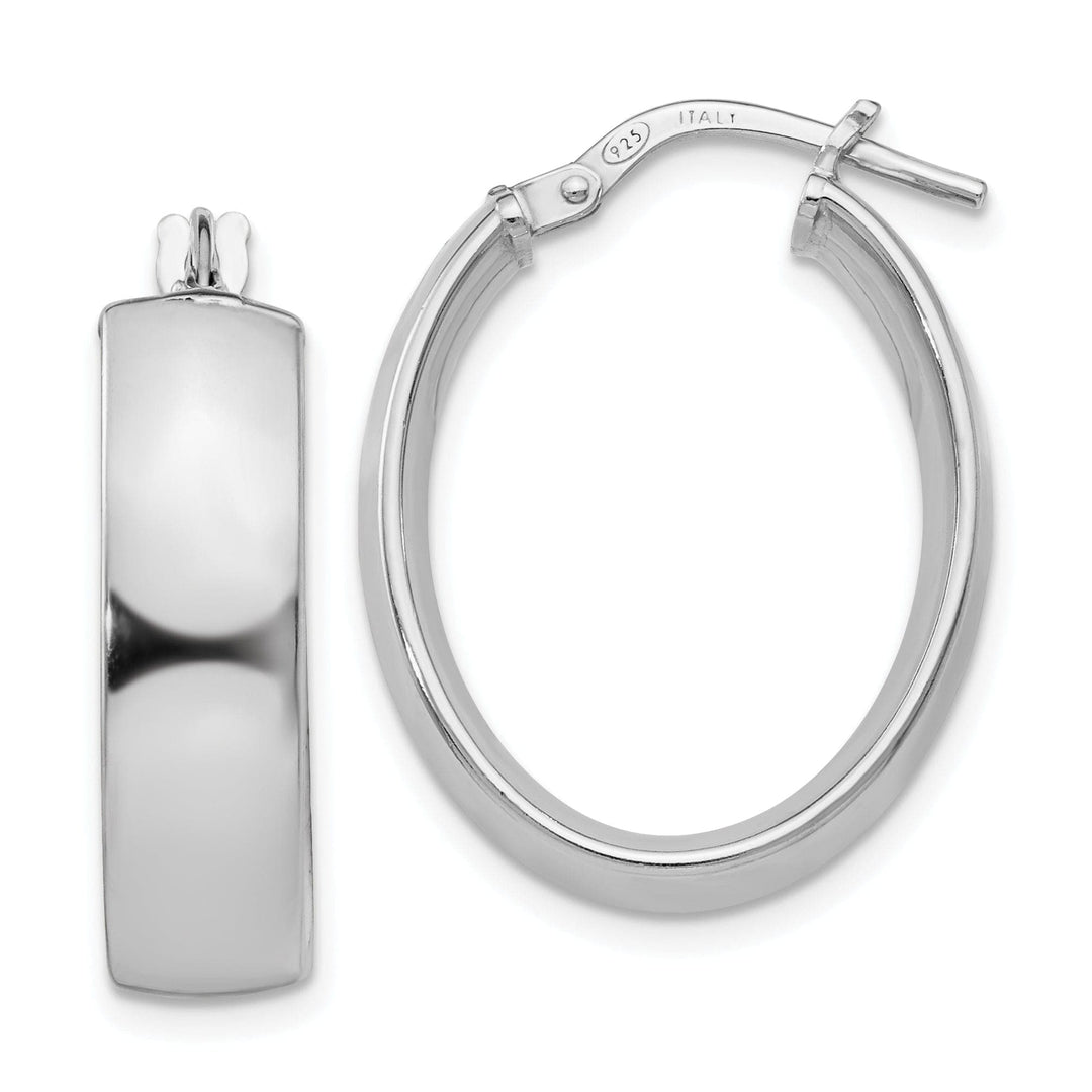 Lovely Rita's Earrings Silver Rhodium Oval Hoop Earrings