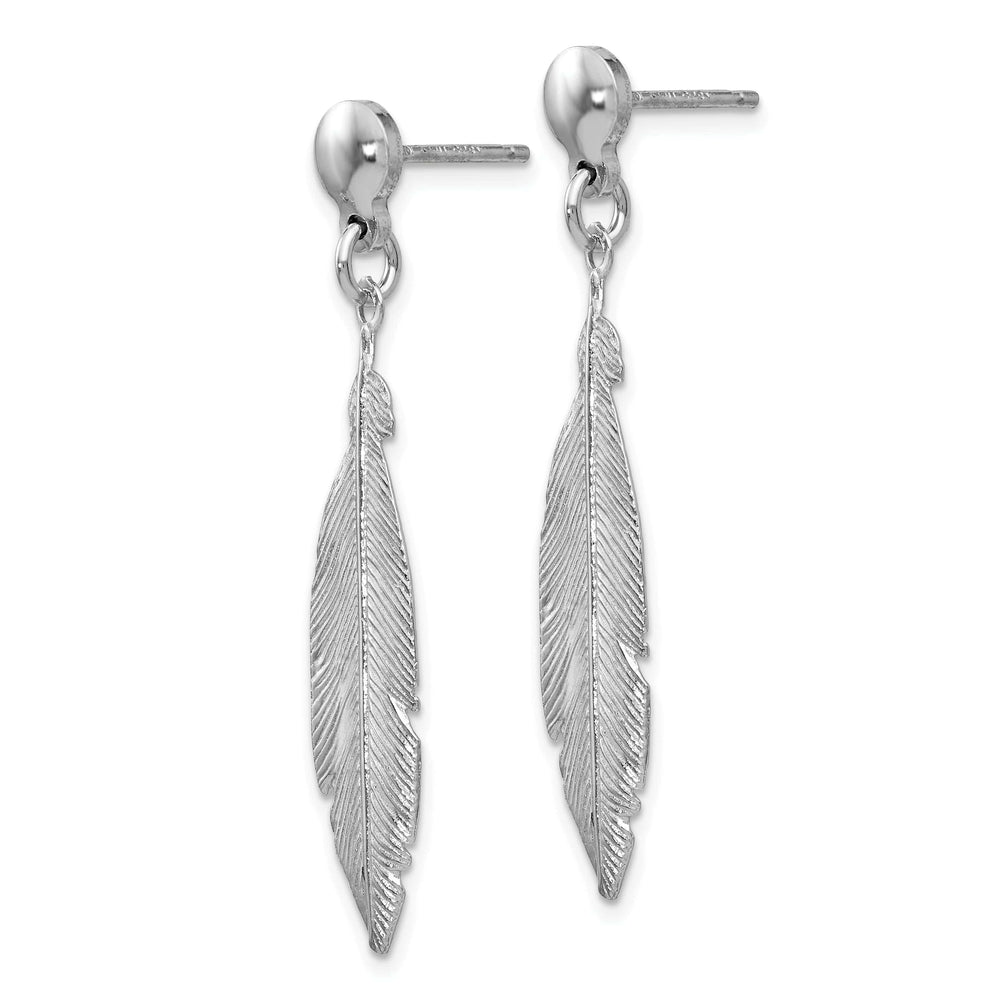 Lovely Rita's Earrings Silver Rhodium-plated Leaf Post Dangle Earrings